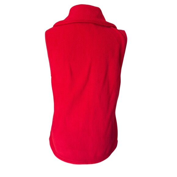 Chaps Sport red sleeveless zip up fleece vest women's size medium - Picture 4 of 8